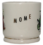 Moe Howard's Custom-Made Shaving Mug, With His Gold Stamp on Bottom & His Nickname ''MOME'' on Side -- Victorian-Inspired Mug Measures 4.5'' in Diameter Including Handle & 3.5'' Tall -- Near Fine
